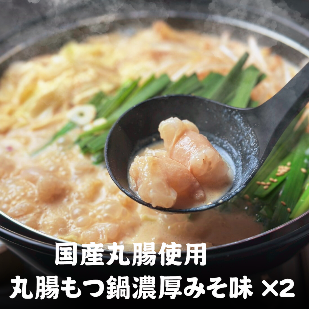 国産丸腸使用！丸腸もつ鍋濃厚みそ味（2人前）×2セット